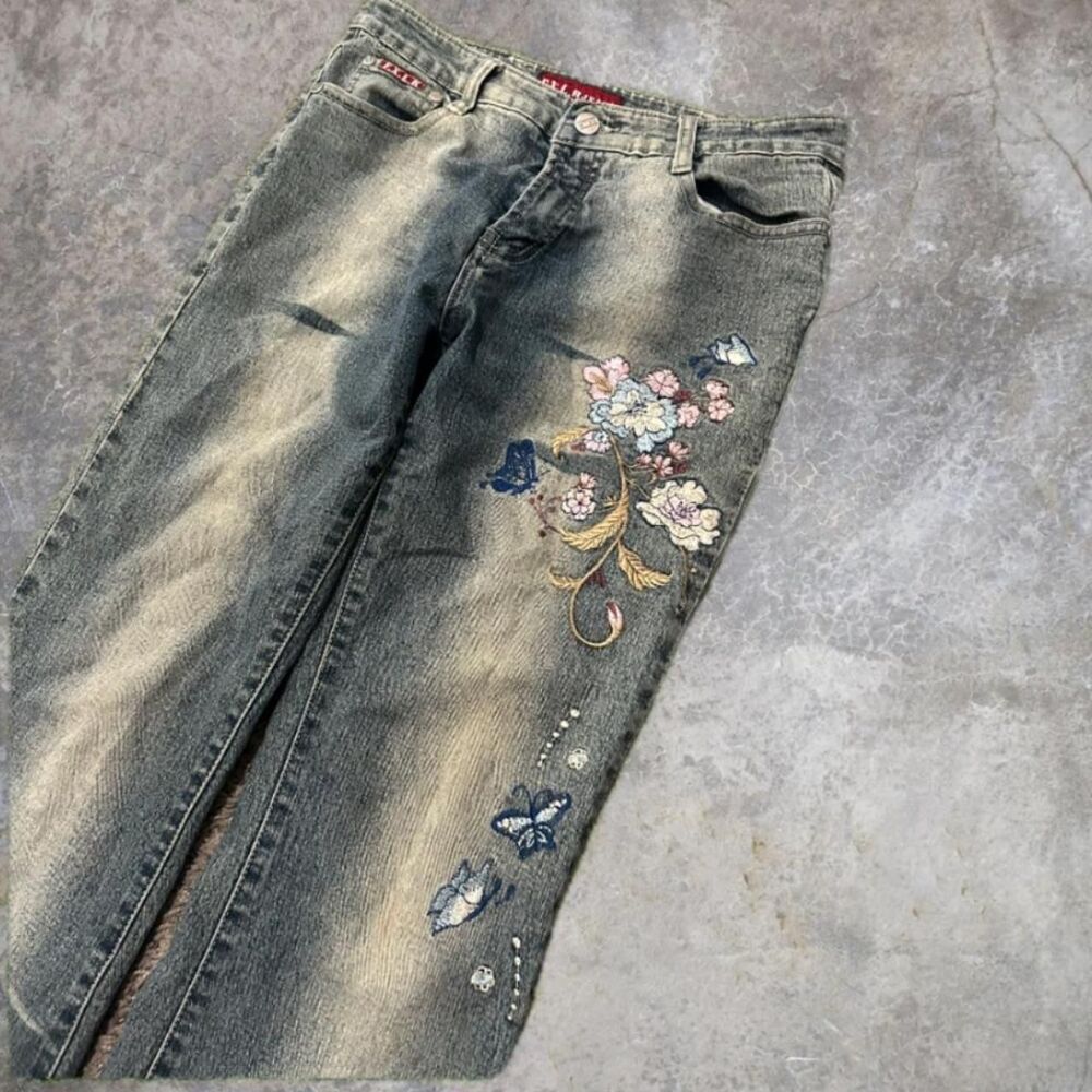 Baby-phat Men's Blue and Grey Jeans